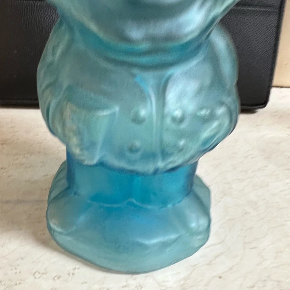 Vintage W.C. Fields Man Tumble Up Decanter in RARE Satin Blue